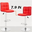 Pemberly Row Faux Leather Adjustable Red Bar Stools (Set of 2)