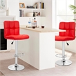 Pemberly Row Faux Leather Adjustable Red Bar Stools (Set of 2)