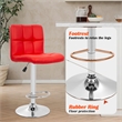 Pemberly Row Faux Leather Adjustable Red Bar Stools (Set of 2)