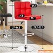 Pemberly Row Faux Leather Adjustable Red Bar Stools (Set of 2)
