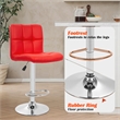 Pemberly Row Faux Leather Adjustable Red Bar Stools (Set of 2)