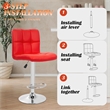 Pemberly Row Faux Leather Adjustable Red Bar Stools (Set of 2)