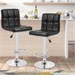 Pemberly Row Faux Leather Adjustable Black Bar Stools (Set of 2)