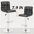 Pemberly Row Faux Leather Adjustable Black Bar Stools (Set of 2)