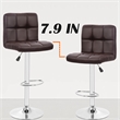 Pemberly Row Faux Leather Adjustable Brown Bar Stools (Set of 2)