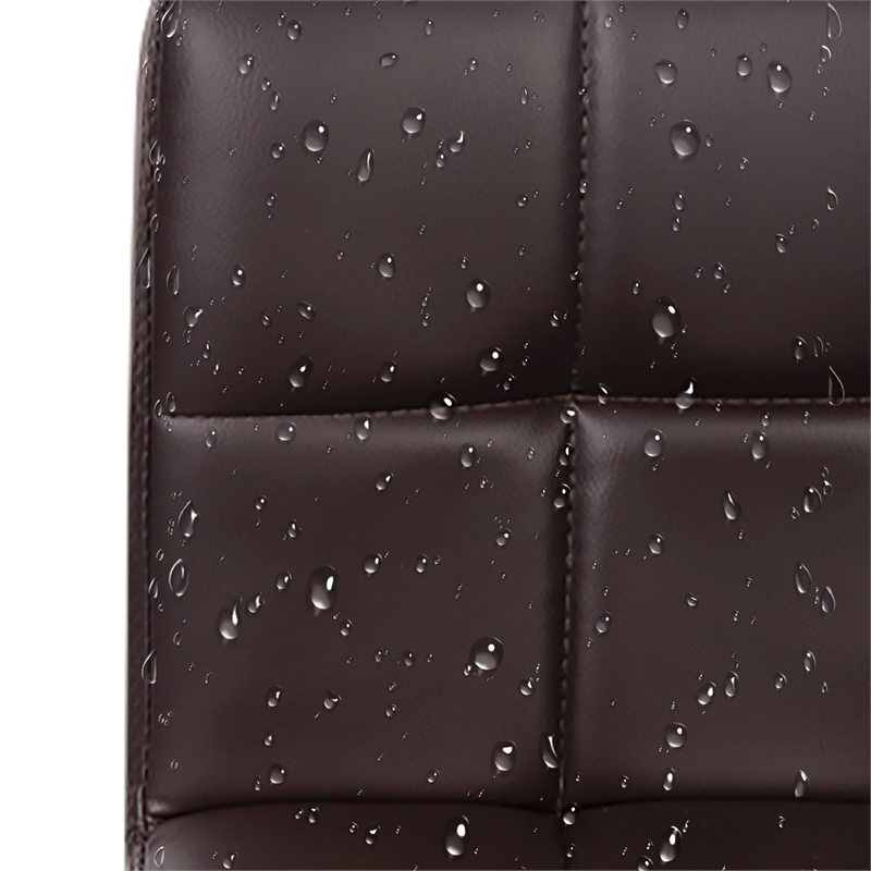Pemberly Row Faux Leather Adjustable Brown Bar Stools (Set of 2)