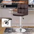 Pemberly Row Faux Leather Adjustable Brown Bar Stools (Set of 2)