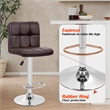 Pemberly Row Faux Leather Adjustable Brown Bar Stools (Set of 2)