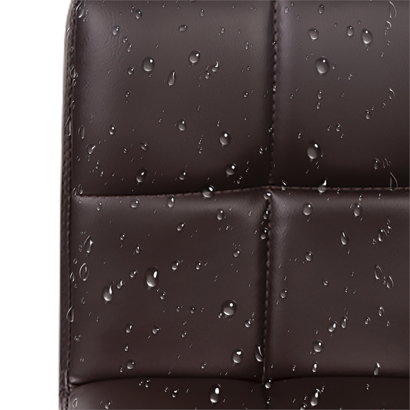 Pemberly Row Faux Leather Adjustable Brown Bar Stools (Set of 2)