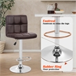 Pemberly Row Faux Leather Adjustable Brown Bar Stools (Set of 2)