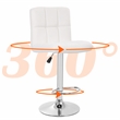 Pemberly Row Faux Leather Adjustable White Bar Stools (Set of 2)