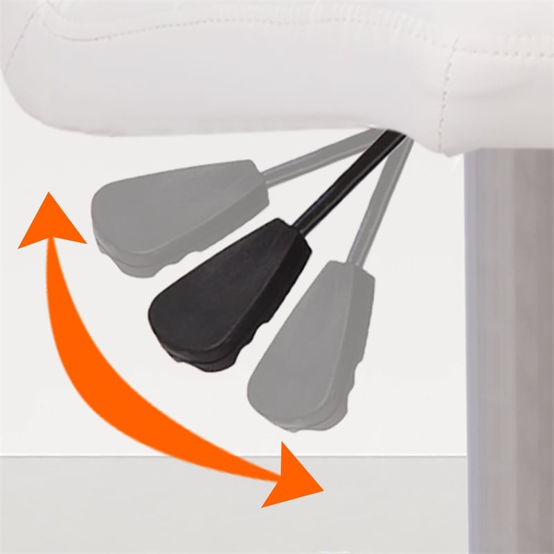 Pemberly Row Faux Leather Adjustable White Bar Stools (Set of 2)