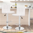Pemberly Row Faux Leather Adjustable White Bar Stools (Set of 2)
