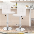 Pemberly Row Faux Leather Adjustable White Bar Stools (Set of 2)