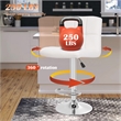Pemberly Row Faux Leather Adjustable White Bar Stools (Set of 2)