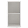 Pemberly Row Modern Stackable Wood 2-Cube Bookcase in White Finish