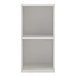 Pemberly Row Modern Stackable Wood 2-Cube Bookcase in White Finish
