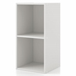 Pemberly Row Modern Stackable Wood 2-Cube Bookcase in White Finish