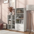 Pemberly Row Modern Stackable Wood 3-Cube Bookcase in White Finish