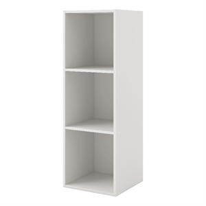 Pemberly Row Modern Stackable Wood 3-Cube Bookcase in White Finish