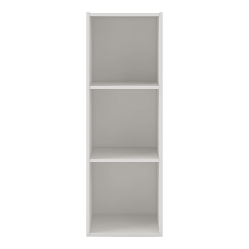 Pemberly Row Modern Stackable Wood 3-Cube Bookcase in White Finish