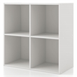 Pemberly Row Modern Stackable Wood 4-Cube Bookcase in White Finish
