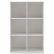Pemberly Row Modern Stackable Wood 6-Cube Bookcase in White Finish