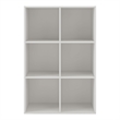 Pemberly Row Modern Stackable Wood 6-Cube Bookcase in White Finish