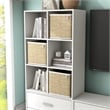 Pemberly Row Modern Stackable Wood 6-Cube Bookcase in White Finish