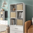 Pemberly Row Modern Stackable Wood 6-Cube Bookcase in White Finish