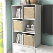 Pemberly Row Modern Stackable Wood 6-Cube Bookcase in White Finish