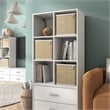 Pemberly Row Modern Stackable Wood 6-Cube Bookcase in White Finish