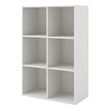 Pemberly Row Modern Stackable Wood 6-Cube Bookcase in White Finish