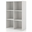 Pemberly Row Modern Stackable Wood 6-Cube Bookcase in White Finish