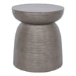 Pemberly Row Cement Pedestal Side Table with Modern Hourglass Design Gray