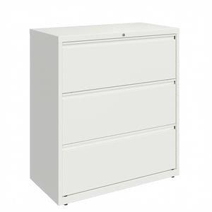 Pemberly Row 36&quot Wide 3 Drawer Metal Lateral Filing Cabinet - White - 2 units