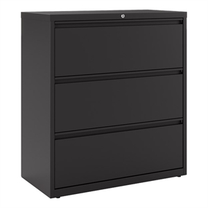 Pemberly Row 36&quot Wide 3 Drawer Metal Lateral Filing Cabinet - Black - 2 units