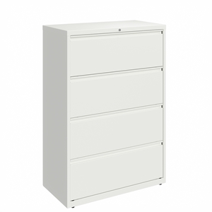 Pemberly Row 36&quot Wide 4 Drawer Metal Lateral Filing Cabinet - White - 2 units