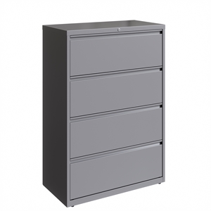 Pemberly Row 36&quotW 4 Drawer Metal Lateral Filing Cabinet Arctic Silver 2 units