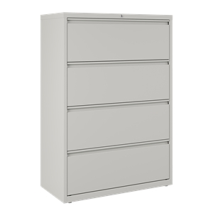 Pemberly Row 36&quotW 4 Drawer Metal Lateral Filing Cabinet - Light Gray - 2 units