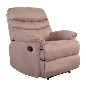 pemberly row contemporary microfiber manual recliner in espresso