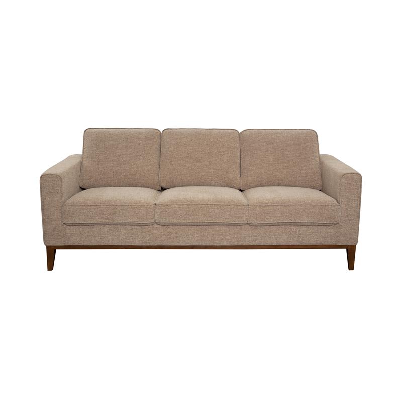 Pemberly Row Modern / Contemporary Wood Trim Sofa in Cream Finish