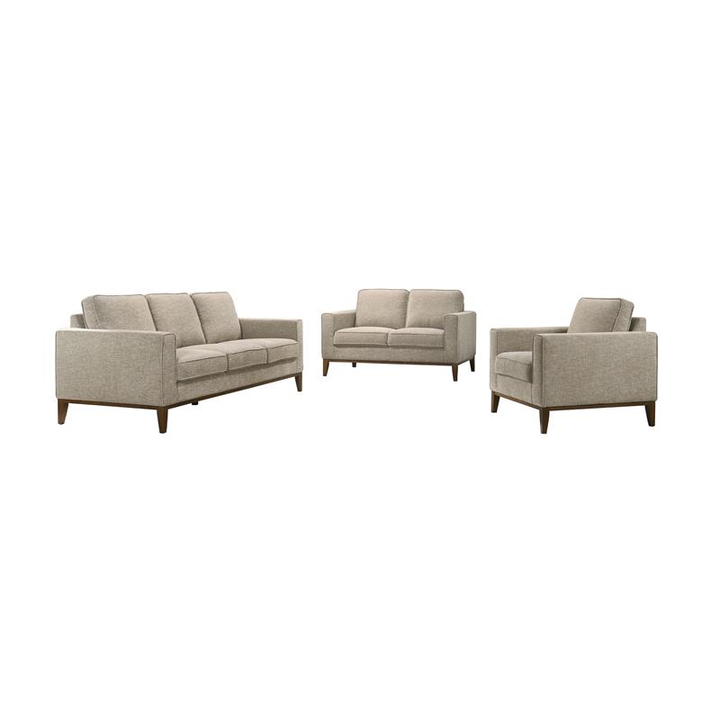 Pemberly Row Modern / Contemporary Wood Trim Sofa in Cream Finish