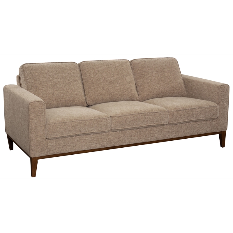 Pemberly Row Modern / Contemporary Wood Trim Sofa in Cream Finish