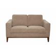 Pemberly Row Contemporary Wood Trim Loveseat in Cream Finish