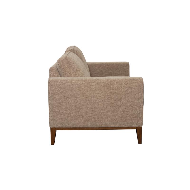 Pemberly Row Contemporary Wood Trim Loveseat in Cream Finish