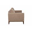 Pemberly Row Contemporary Wood Trim Loveseat in Cream Finish
