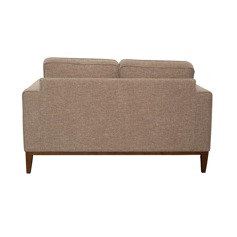 Pemberly Row Contemporary Wood Trim Loveseat in Cream Finish