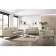 Pemberly Row Contemporary Wood Trim Loveseat in Cream Finish