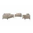 Pemberly Row Contemporary Wood Trim Loveseat in Cream Finish